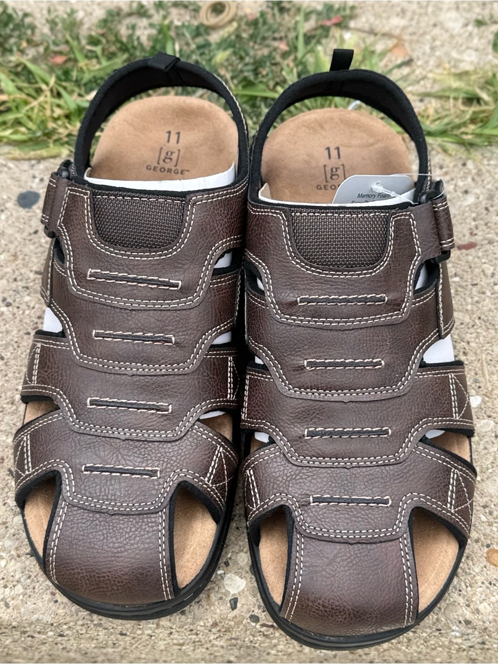 George Men's Dark Brown Strappy Fisherman Sandals